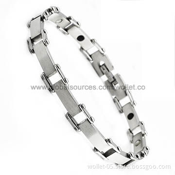 Stainless steel link bracelets with magents at the back, no minimum quantity